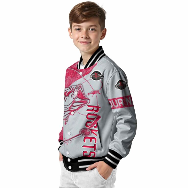 customized houston rockets fishing rod grey jacket trendy