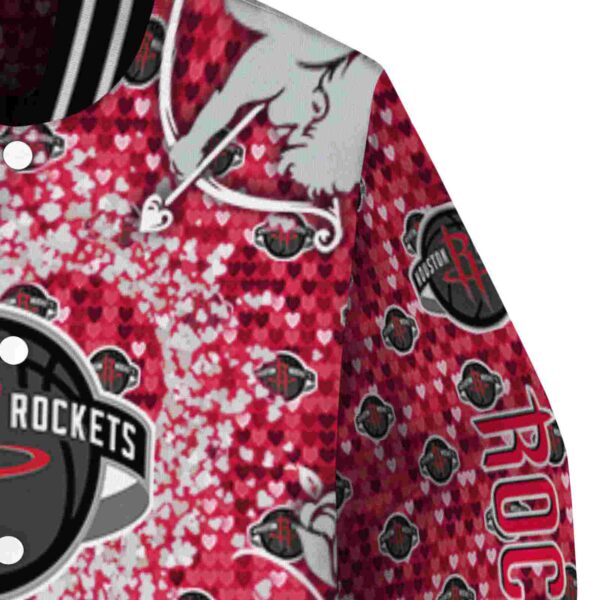 customized houston rockets heart explosion red jacket premium grade