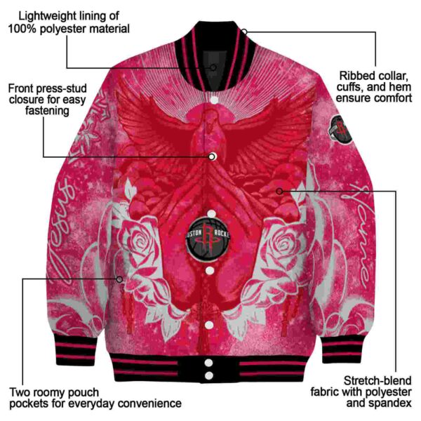 customized houston rockets praying hands red jacket new arrival