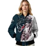 customized houston texans jesus tears blue white jacket best selling