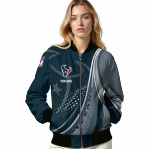 customized houston texans wave patterns blue jacket latest model
