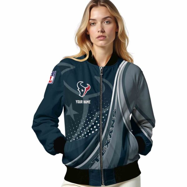 customized houston texans wave patterns blue jacket latest model