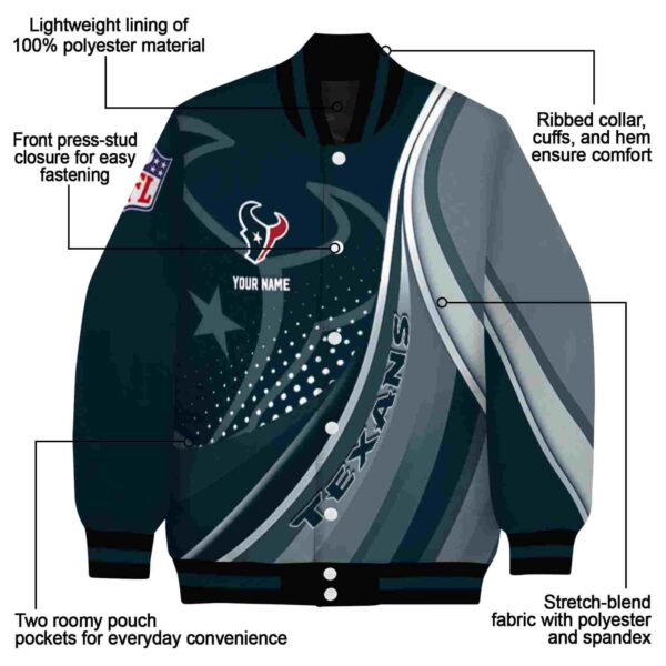customized houston texans wave patterns blue jacket new arrival