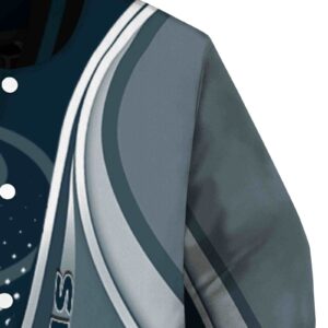 customized houston texans wave patterns blue jacket premium grade