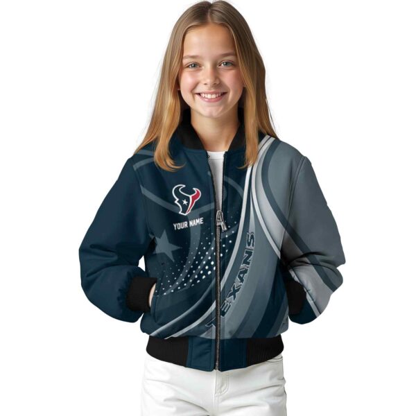 customized houston texans wave patterns blue jacket top rated