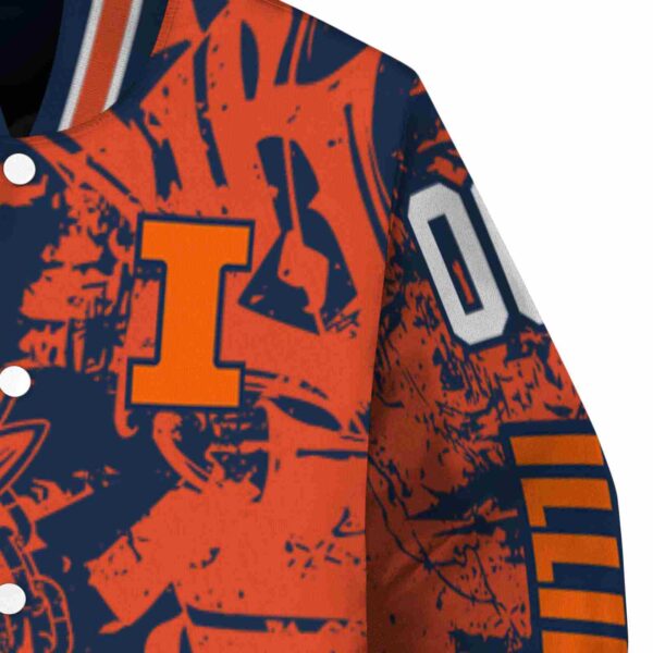 customized illinois fighting illini fishing art blue jacket premium grade
