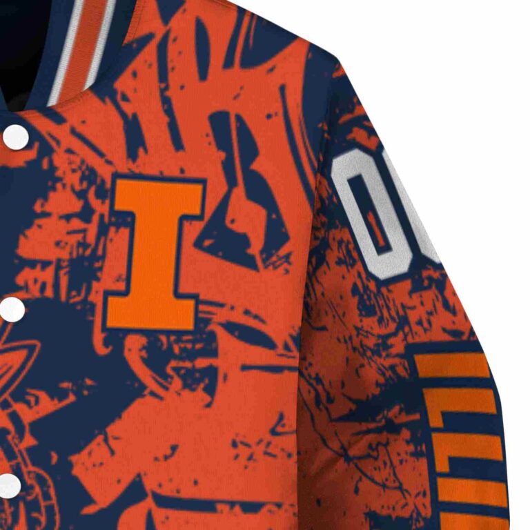 customized illinois fighting illini fishing art blue jacket premium grade