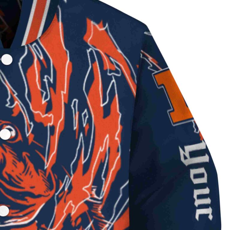customized illinois fighting illini fishing passion blue white jacket premium grade