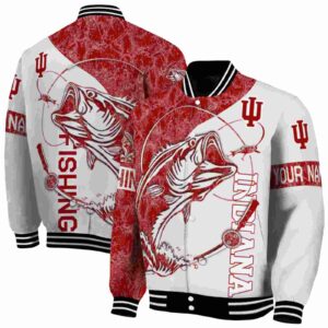 customized indiana hoosiers fishing rod cream jacket fashion forward