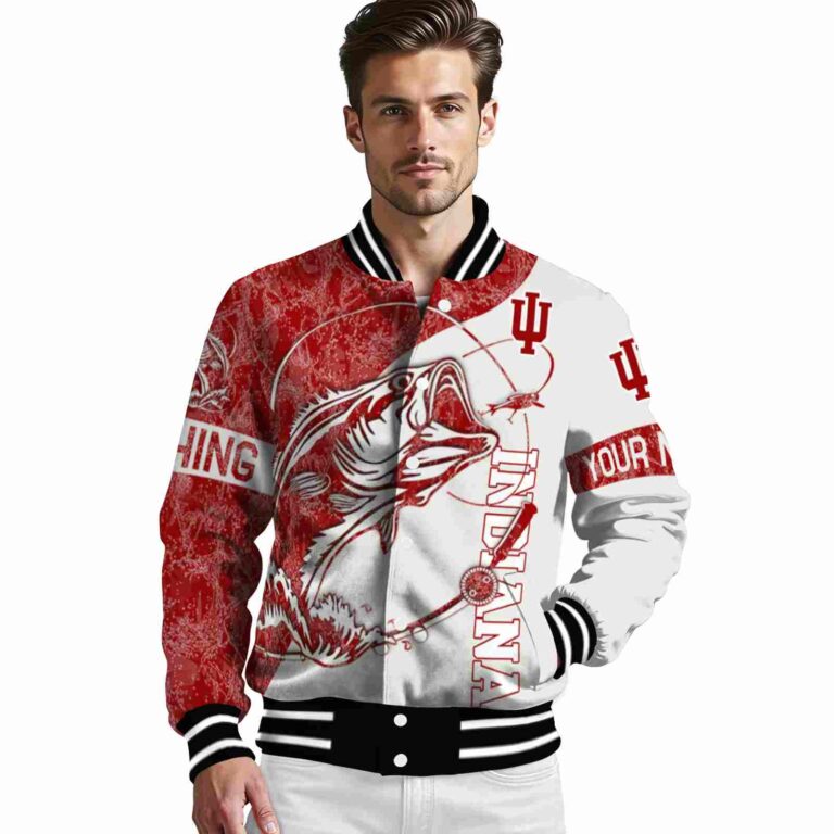 customized indiana hoosiers fishing rod cream jacket high quality