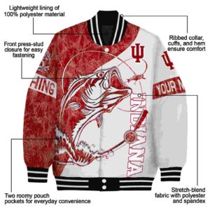 customized indiana hoosiers fishing rod cream jacket new arrival