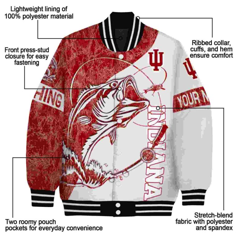 customized indiana hoosiers fishing rod cream jacket new arrival