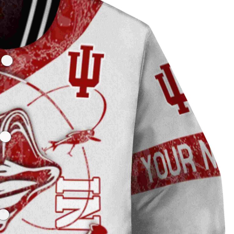 customized indiana hoosiers fishing rod cream jacket premium grade