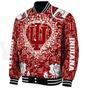 customized indiana hoosiers heart explosion red jacket best selling