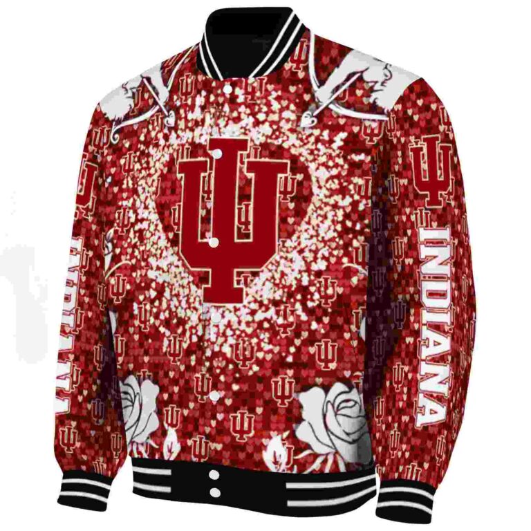 customized indiana hoosiers heart explosion red jacket best selling