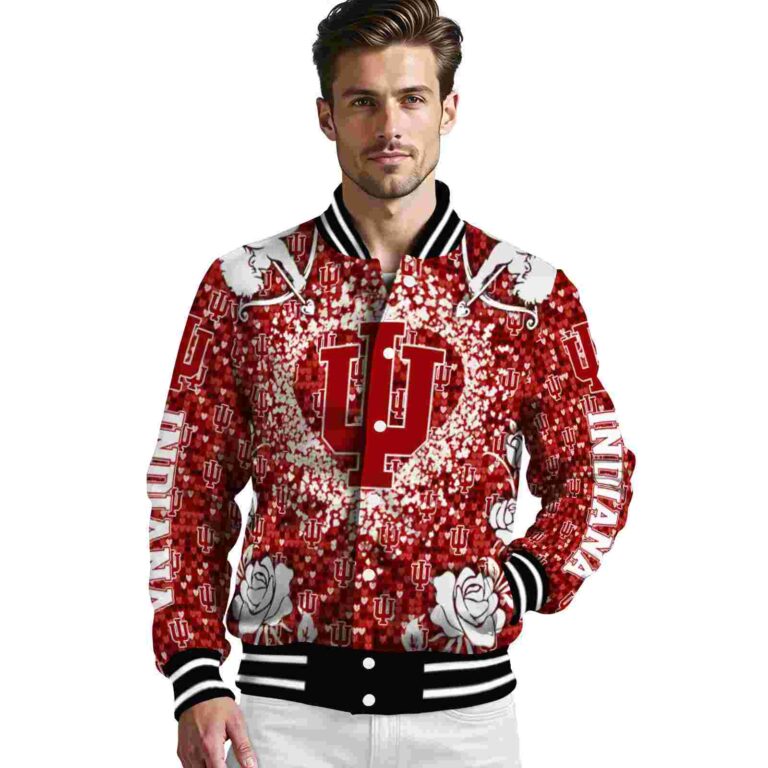 customized indiana hoosiers heart explosion red jacket high quality