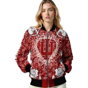 customized indiana hoosiers heart explosion red jacket latest model