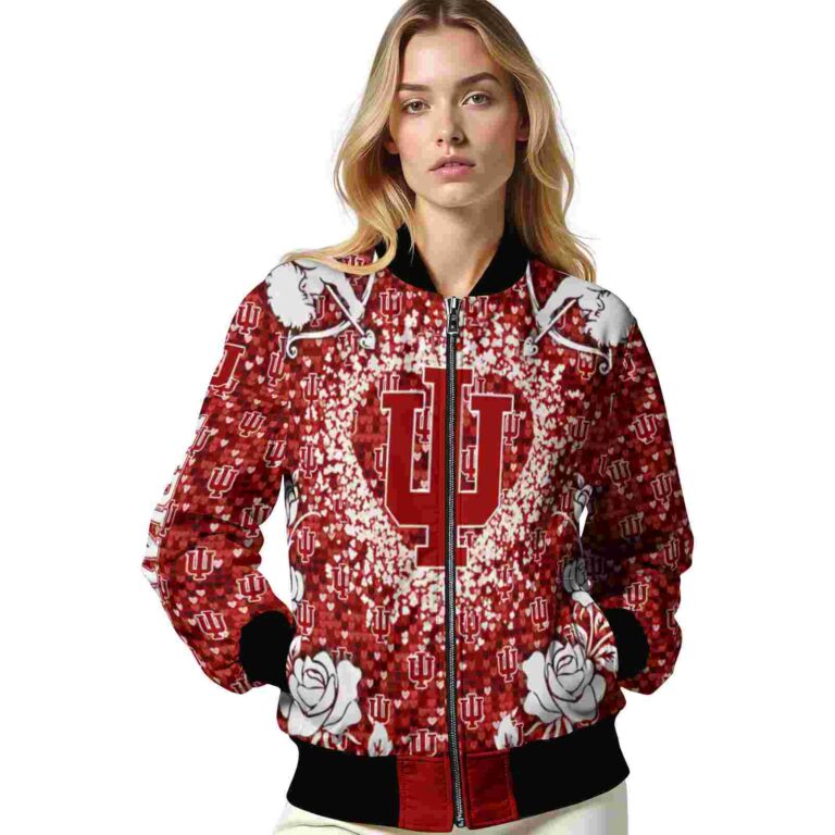 customized indiana hoosiers heart explosion red jacket latest model