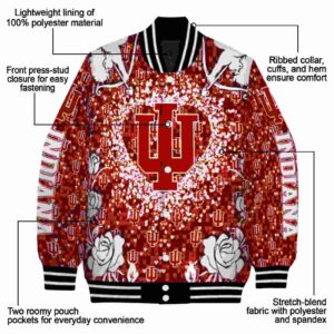 customized indiana hoosiers heart explosion red jacket new arrival