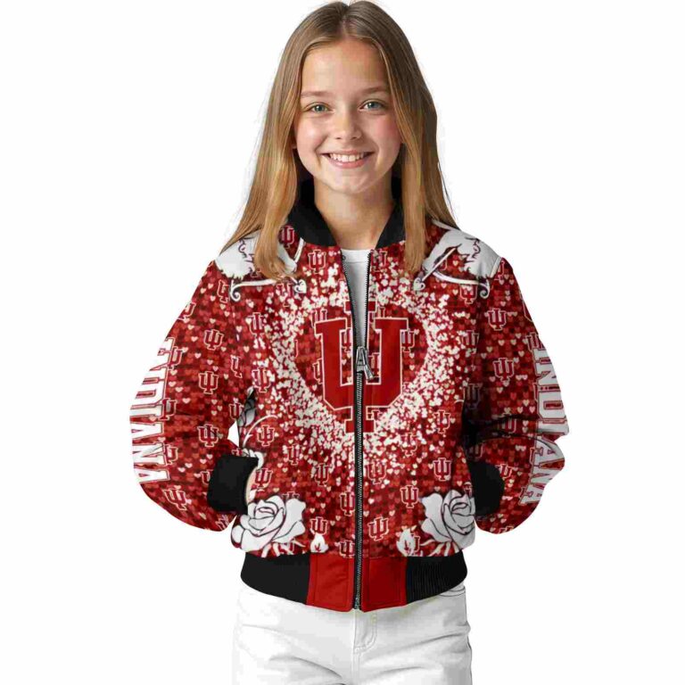 customized indiana hoosiers heart explosion red jacket top rated