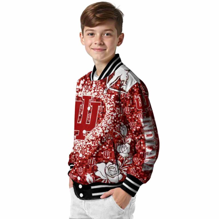 customized indiana hoosiers heart explosion red jacket trendy