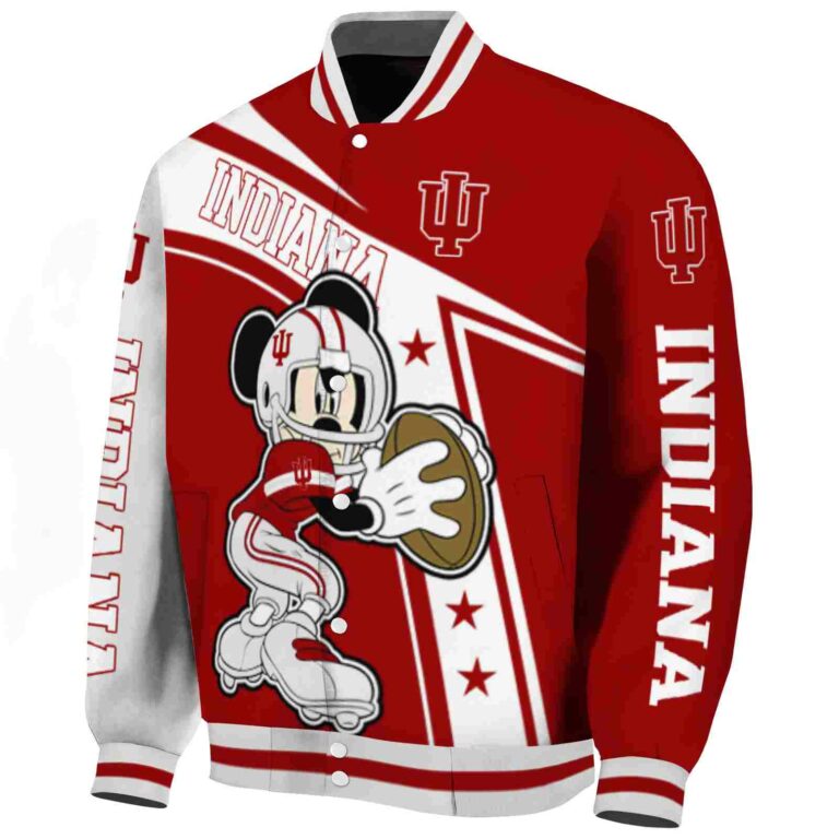 customized indiana hoosiers mickey football red white jacket best selling