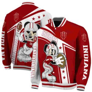 customized indiana hoosiers mickey football red white jacket fashion forward