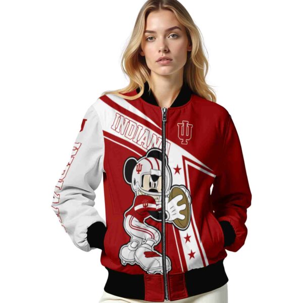 customized indiana hoosiers mickey football red white jacket latest model