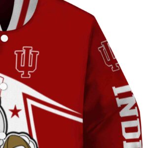 customized indiana hoosiers mickey football red white jacket premium grade