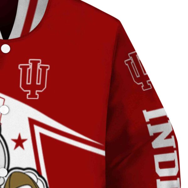 customized indiana hoosiers mickey football red white jacket premium grade