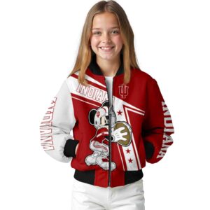 customized indiana hoosiers mickey football red white jacket top rated