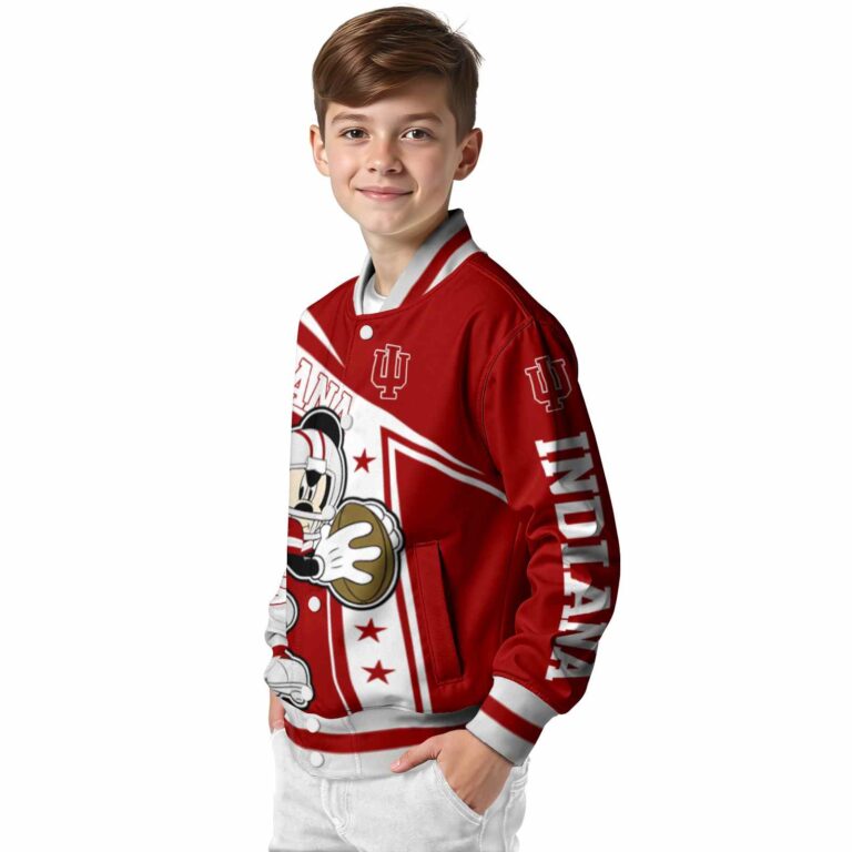 customized indiana hoosiers mickey football red white jacket trendy