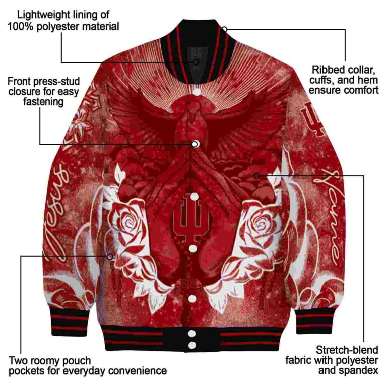 customized indiana hoosiers praying hands red jacket new arrival