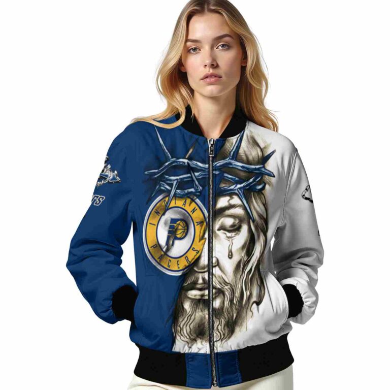 customized indiana pacers jesus tears blue white jacket latest model