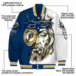 customized indiana pacers jesus tears blue white jacket new arrival