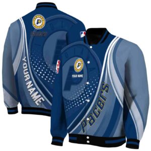 customized indiana pacers wave patterns blue jacket fashion forward