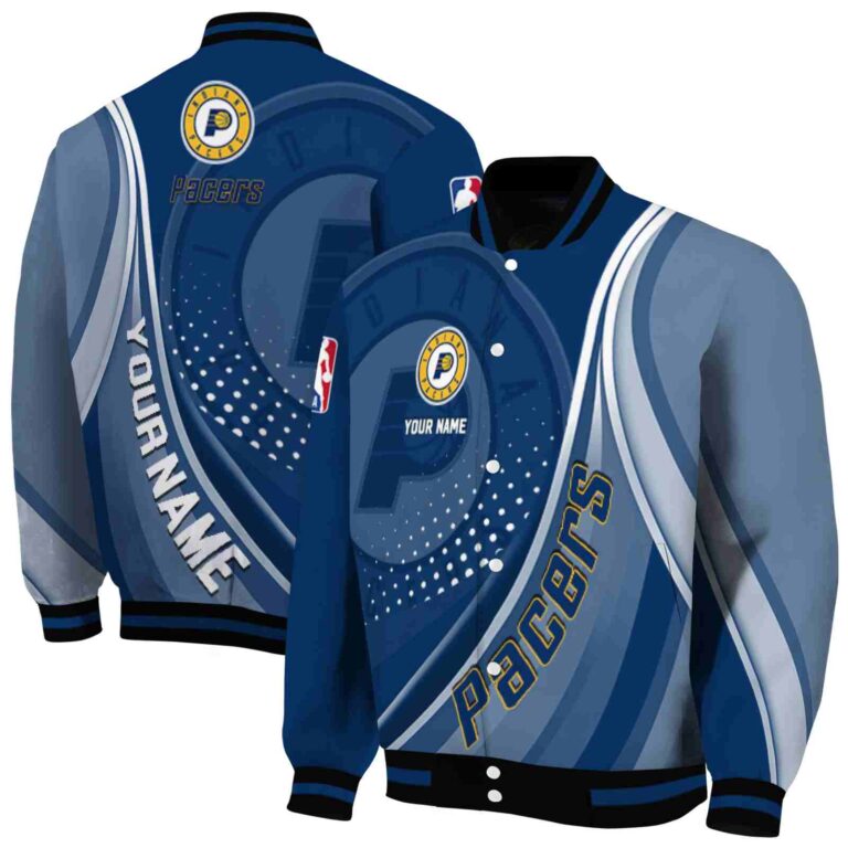 customized indiana pacers wave patterns blue jacket fashion forward