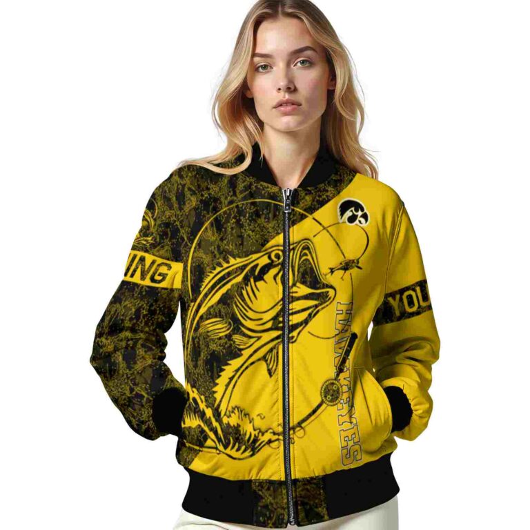 customized iowa hawkeyes fishing rod gold jacket latest model
