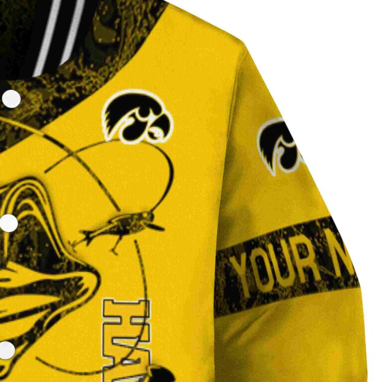 customized iowa hawkeyes fishing rod gold jacket premium grade