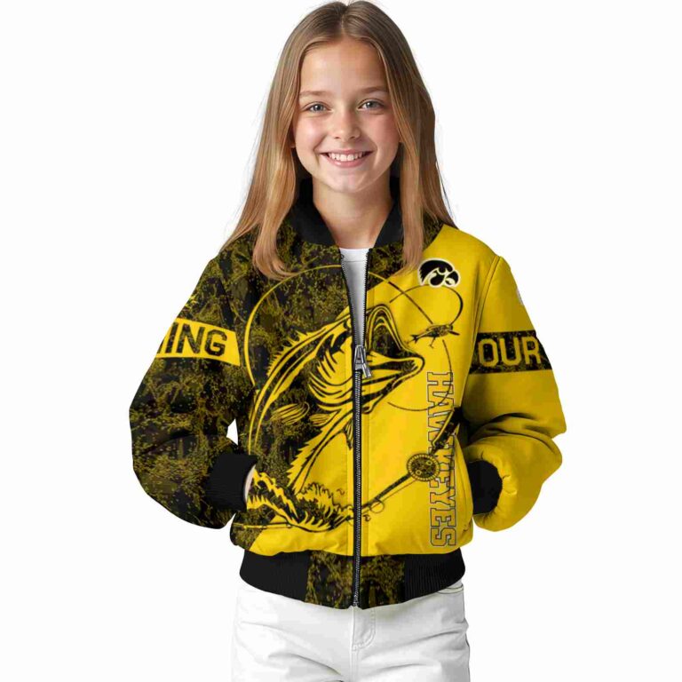 customized iowa hawkeyes fishing rod gold jacket top rated