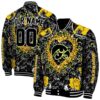 customized iowa hawkeyes heart explosion black jacket fashion forward