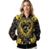 customized iowa hawkeyes heart explosion black jacket latest model