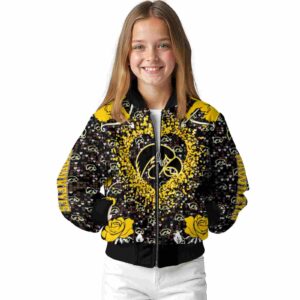 customized iowa hawkeyes heart explosion black jacket top rated