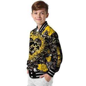 customized iowa hawkeyes heart explosion black jacket trendy