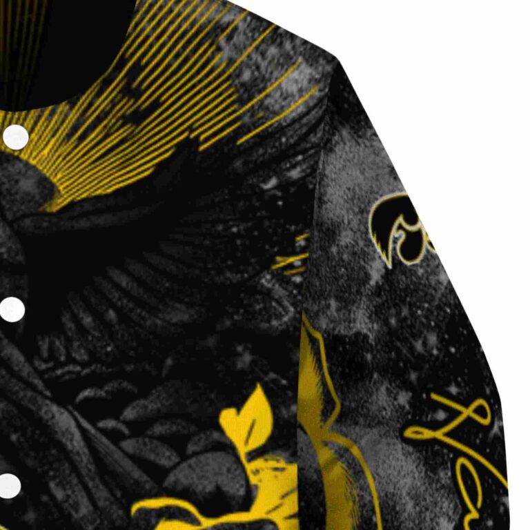 customized iowa hawkeyes praying hands black jacket premium grade