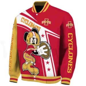 customized iowa state cyclones mickey football red white jacket best selling