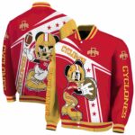 customized iowa state cyclones mickey football red white jacket best selling