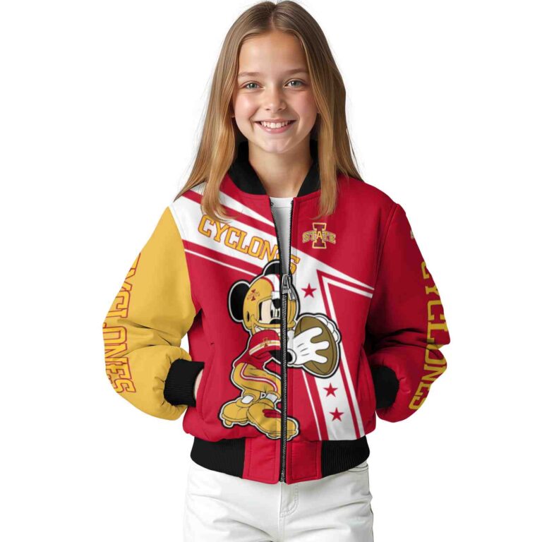 customized iowa state cyclones mickey football red white jacket top rated