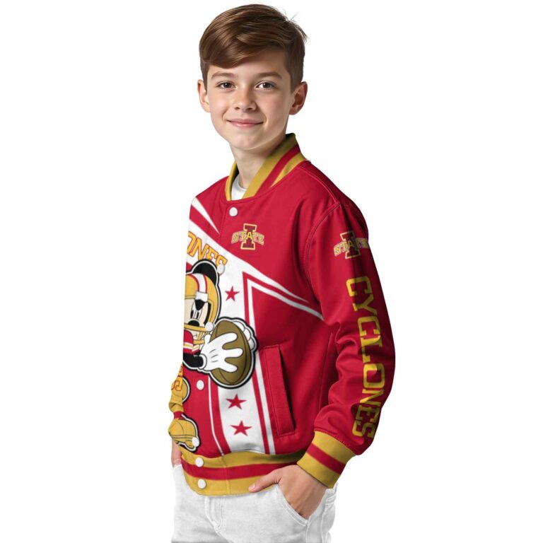 customized iowa state cyclones mickey football red white jacket trendy