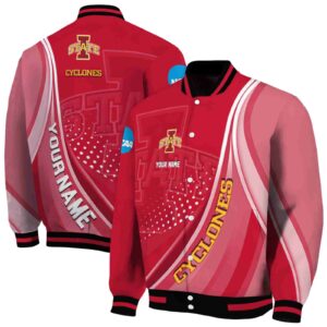 customized iowa state cyclones wave patterns red jacket fashion forward